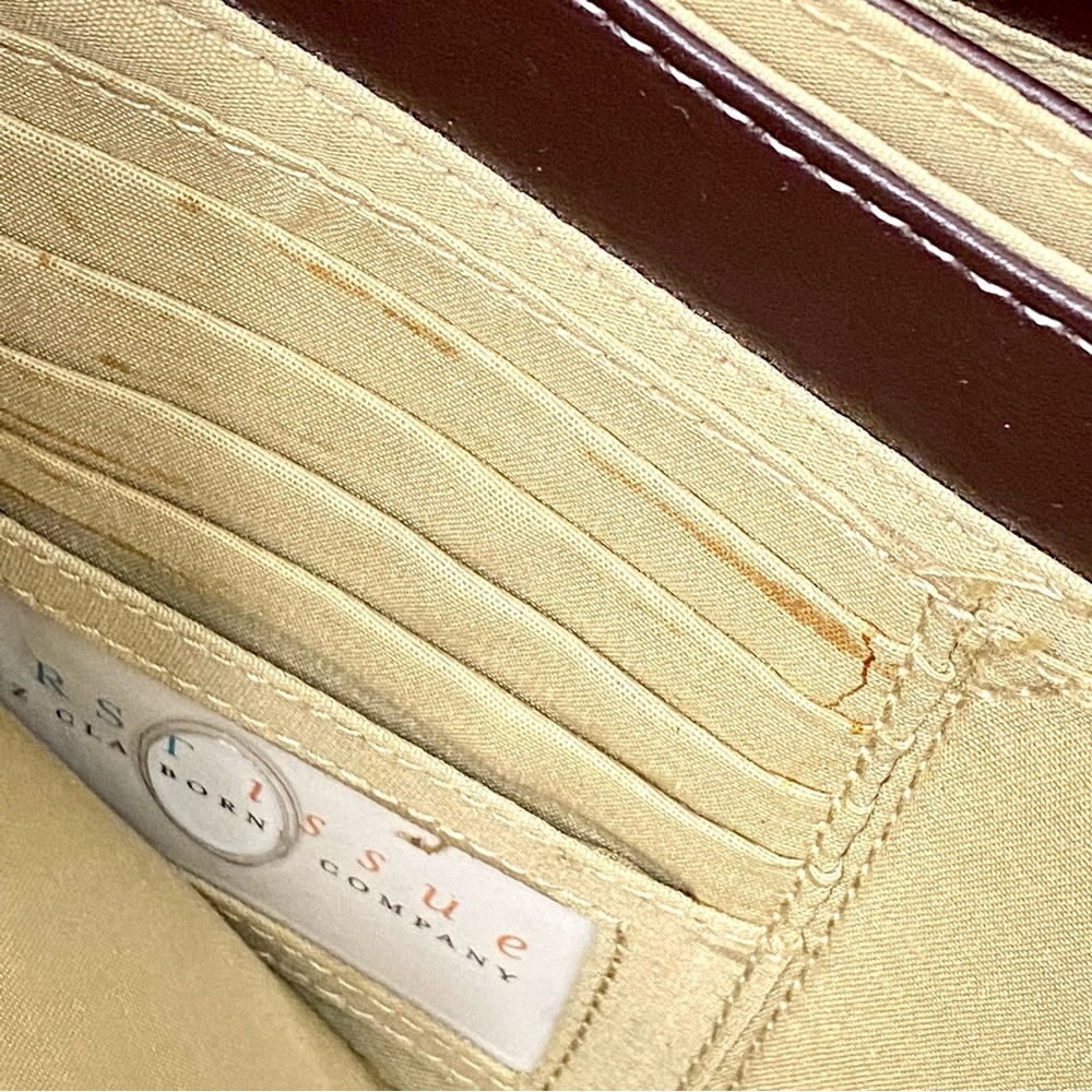 Vintage First Issue Liz Claiborne Vegan Brown Leather Compact Shoulder HandBag - Picture 16 of 16